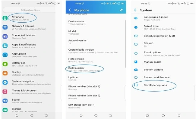 Enable Developer Options