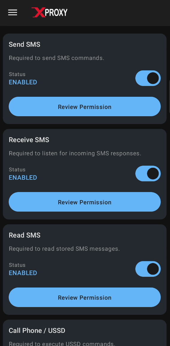 App permission screen 2