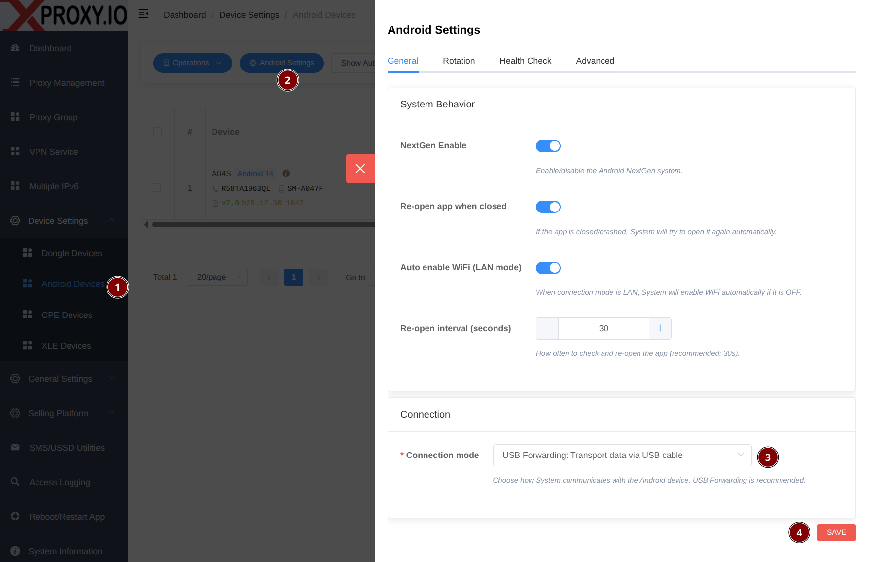 How to change connection mode