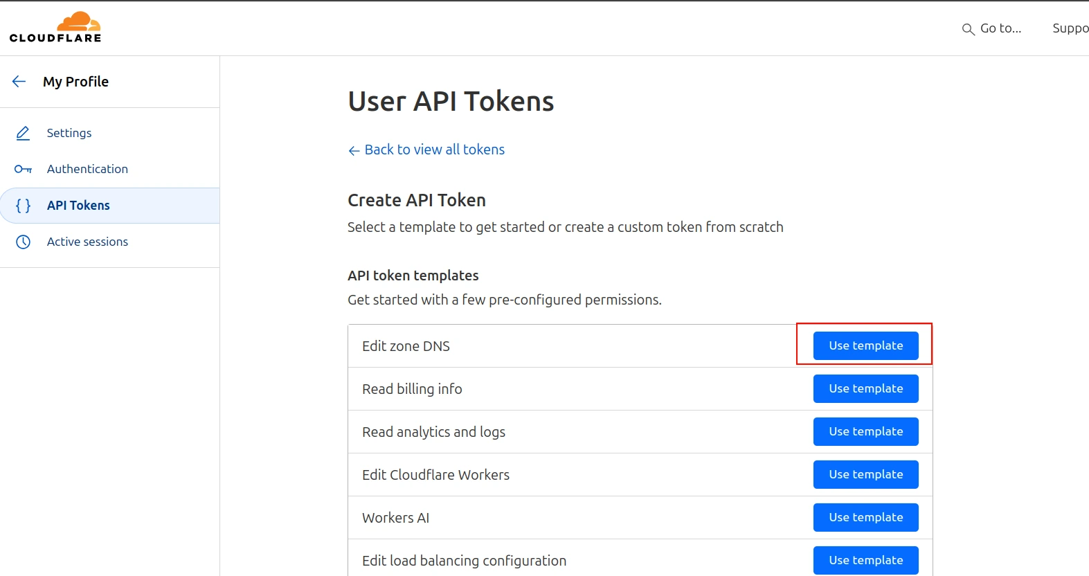 Cloudflare token permissions