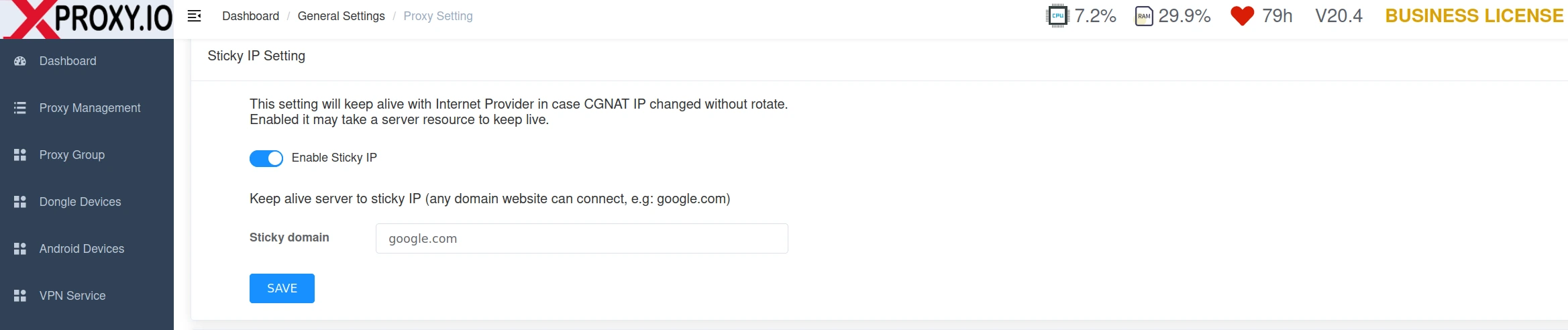 Sticky IP config and Keep Alive status
