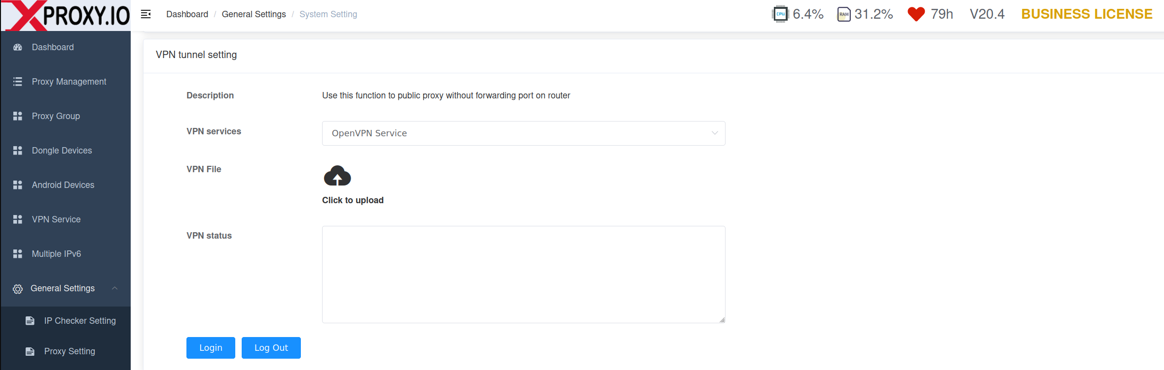 OpenVPN configuration on XProxy OS