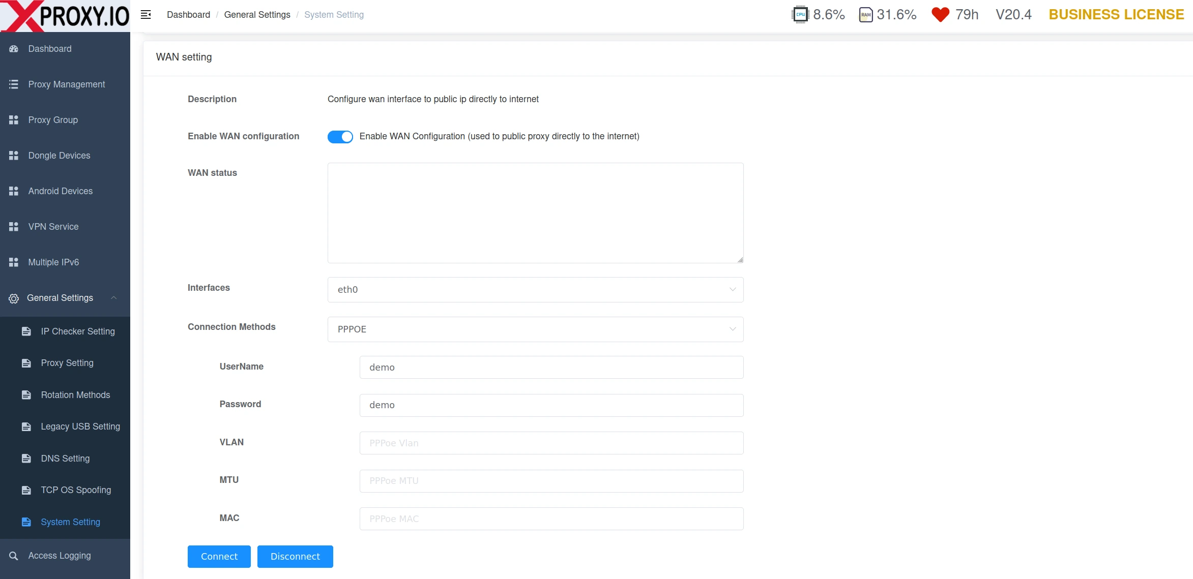 PPPoE Connection Details