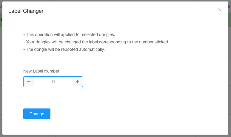 Edit label value for a dongle