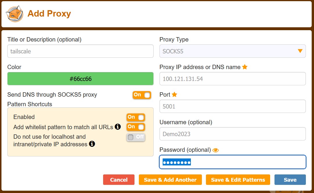 Tailscale client setup UDP proxy via Tailscale VPN
