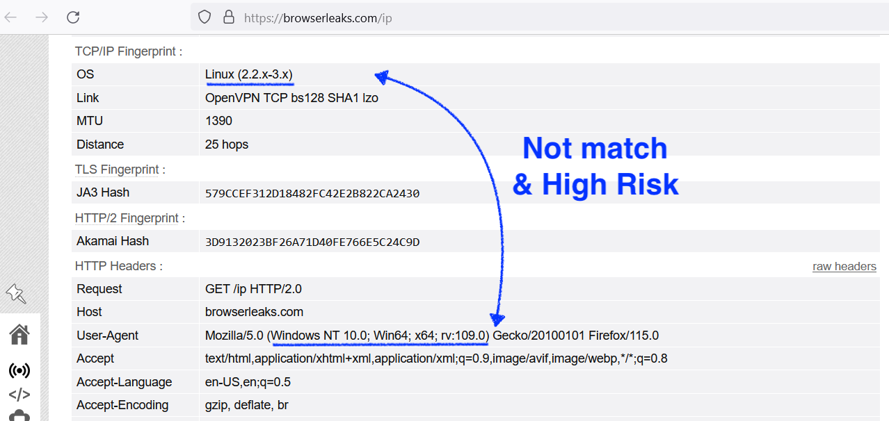 XProxy explain TCP OS leak not match user agent