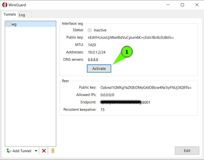 wireguard client active the Mobile VPN Proxy