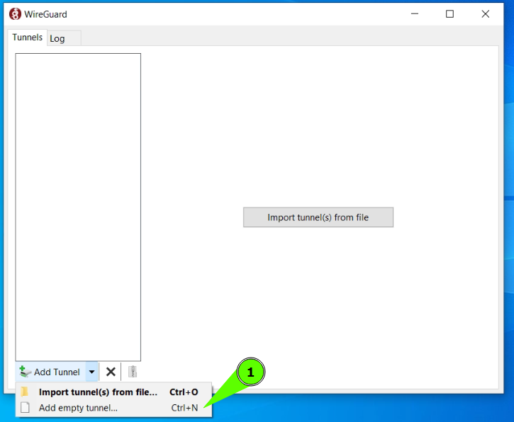 wireguard client add empty tunnel