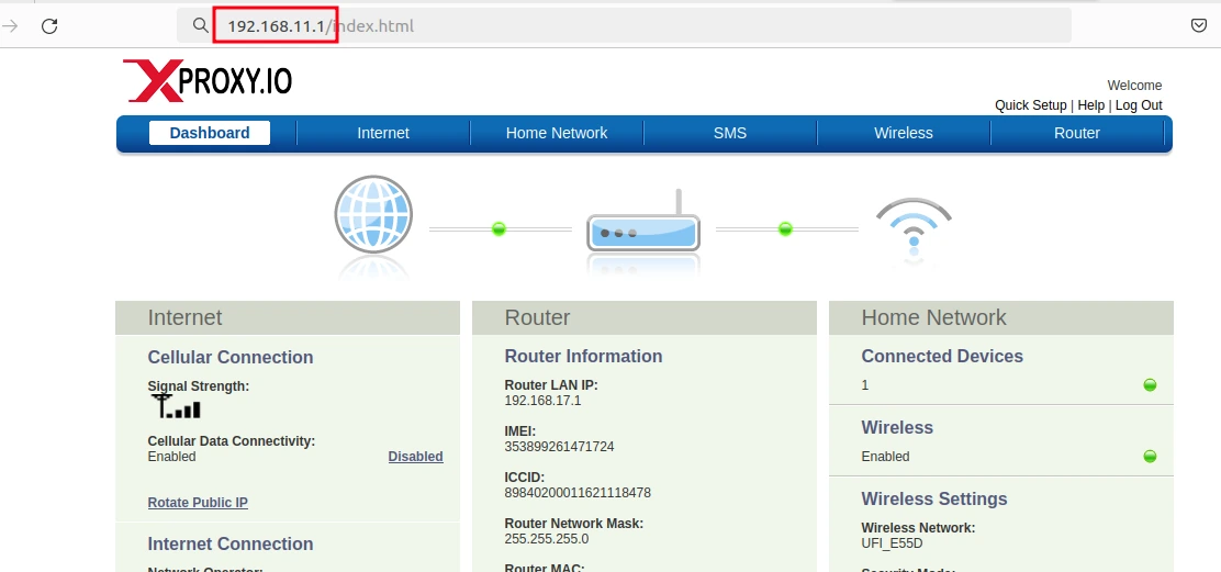 Dongle Panel Login Page