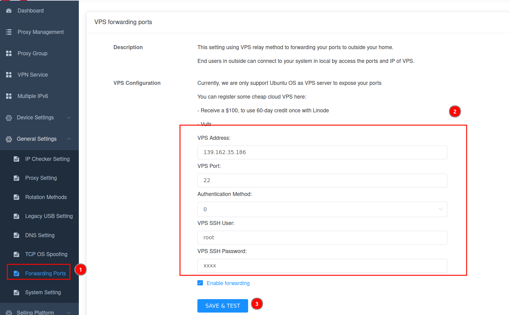 VPS Forwarding Setup