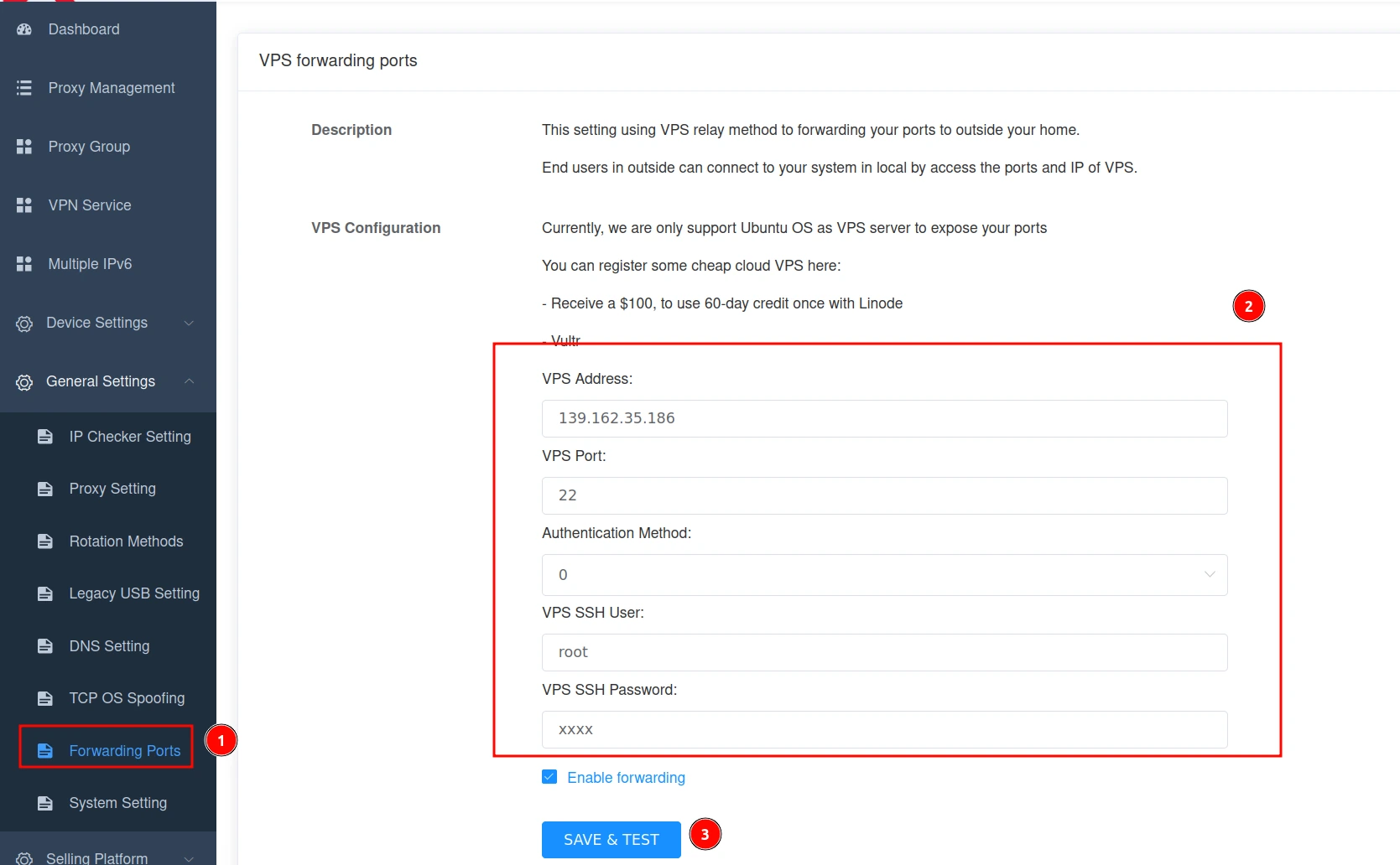 VPS Forwarding Setup