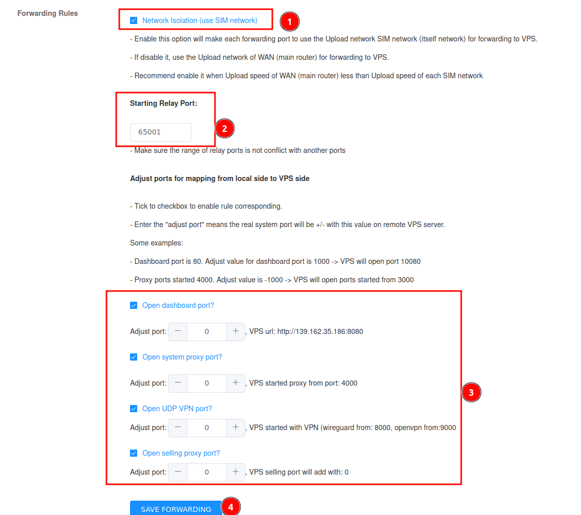 Adjust and Manage Ports in XProxy