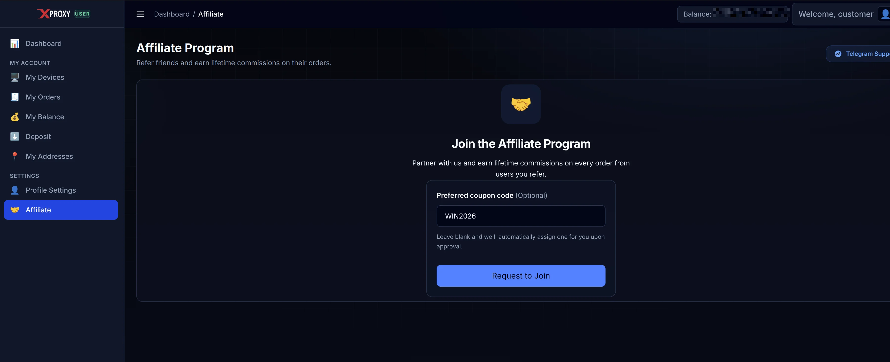 1. Join the Affiliate Program & Request Custom Coupon