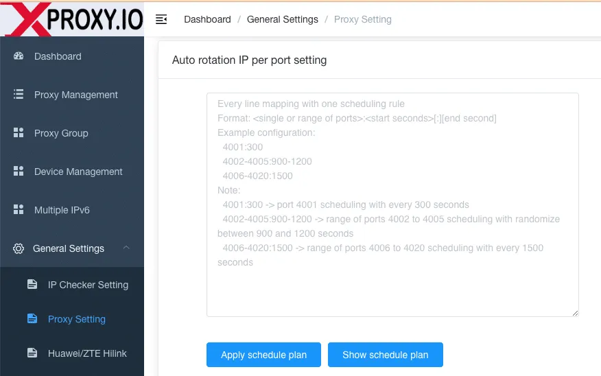 XProxy Client Dashboard Portal GUI